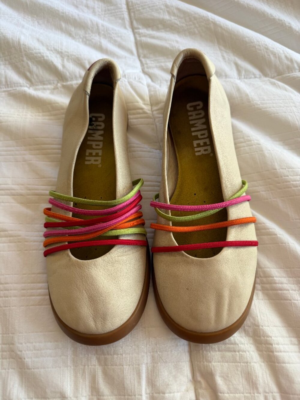 Camper ivory twins with neon elastic size 36